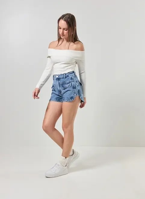 blusa ombro a ombro manga longa blusa ombro a ombro manga longa