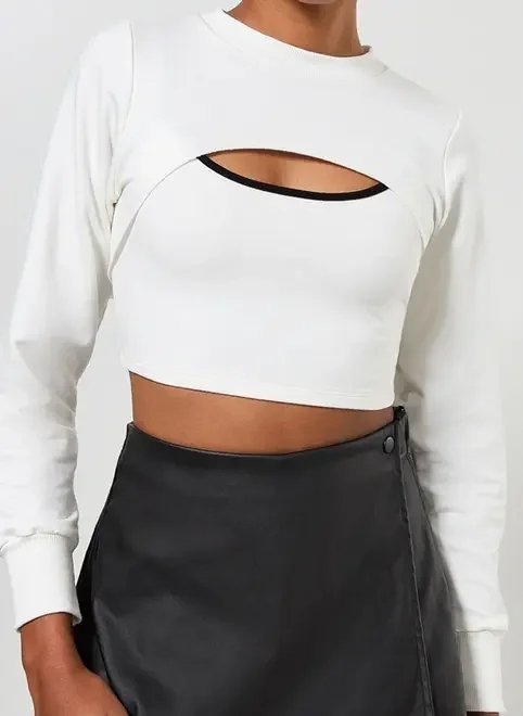 top com sobreposição manga longa top com sobreposição manga longa