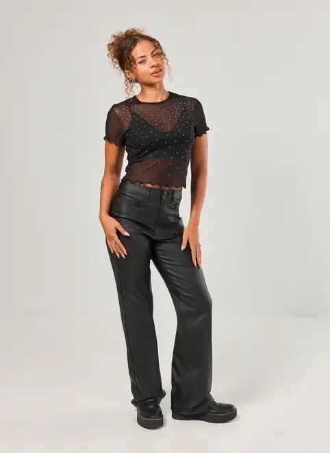 blusa em tule preto com strass blusa em tule preto com strass