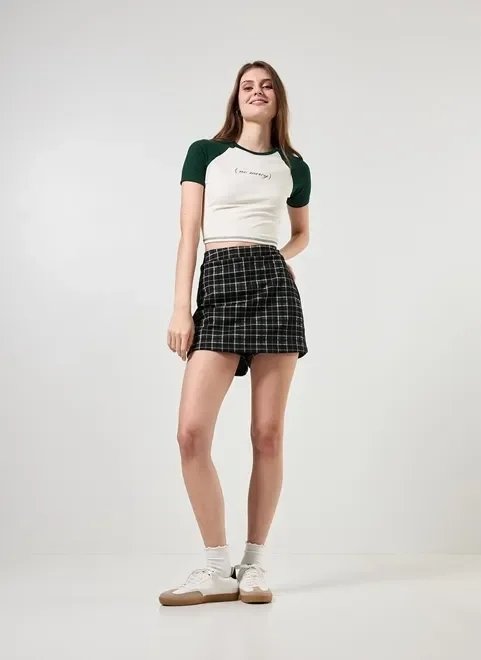blusa mini tee raglan off com verde blusa mini tee raglan off com verde