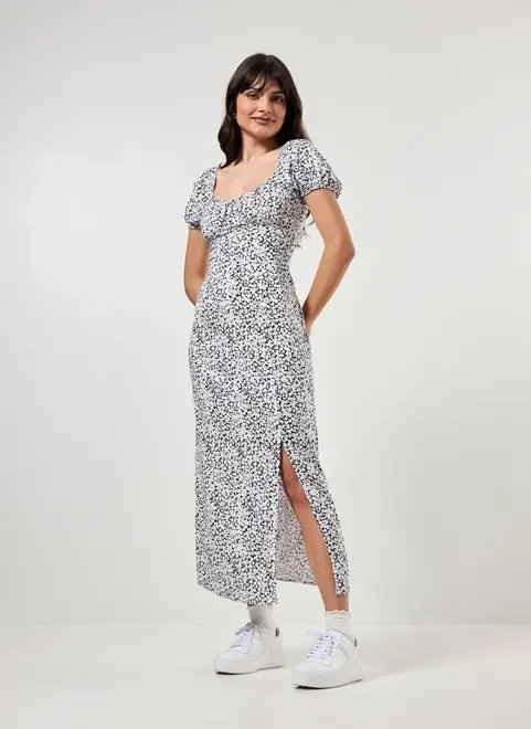 vestido midi romântico florzinhas vestido midi romântico florzinhas