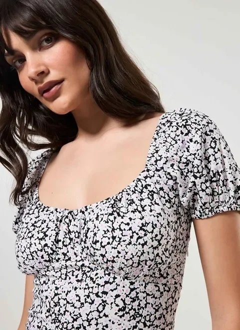 vestido midi romântico florzinhas vestido midi romântico florzinhas