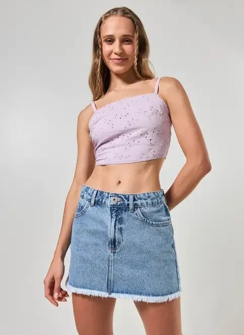 cropped broderie lilás cropped broderie lilás