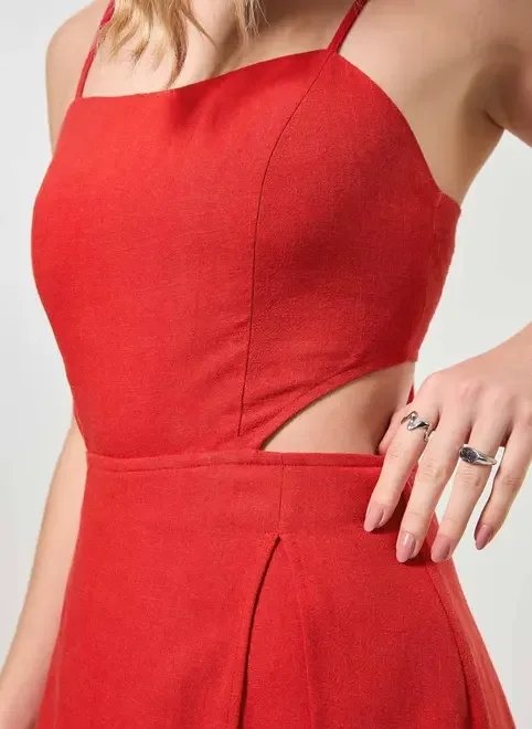 vestido macaquinho vermelho linho vestido macaquinho vermelho linho
