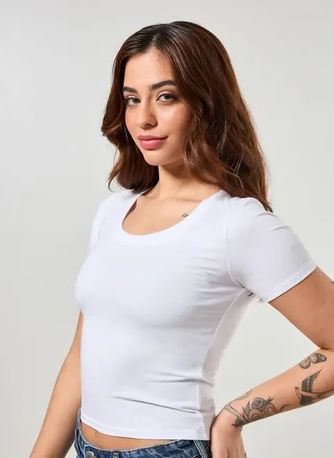 blusa básica justa manga curta blusa básica justa manga curta