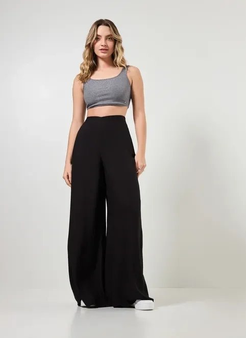 calça pantalona ampla preta calça pantalona ampla preta