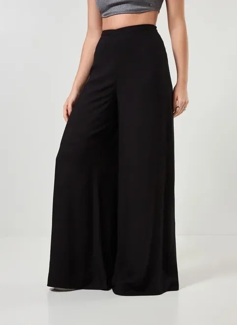 calça pantalona ampla preta calça pantalona ampla preta