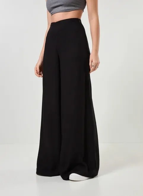 calça pantalona ampla preta calça pantalona ampla preta