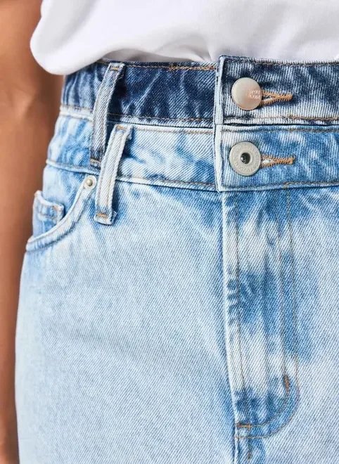 saia jeans com cós duplo saia jeans com cós duplo