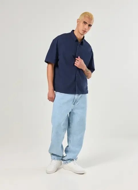 camisa box de manga curta camisa box de manga curta