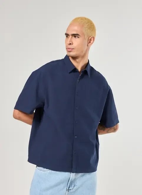 camisa box de manga curta camisa box de manga curta