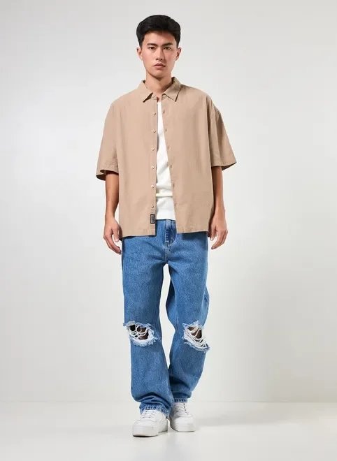 camisa box de manga curta camisa box de manga curta