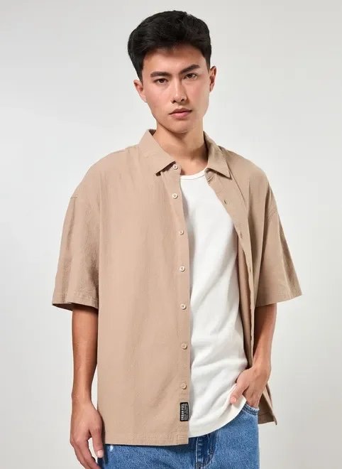 camisa box de manga curta camisa box de manga curta