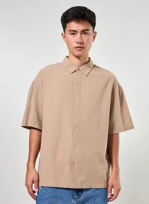 camisa box de manga curta camisa box de manga curta