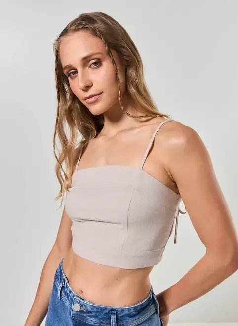 cropped linho areia alcinha cropped linho areia alcinha