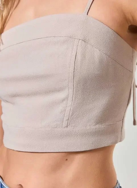 cropped linho areia alcinha cropped linho areia alcinha