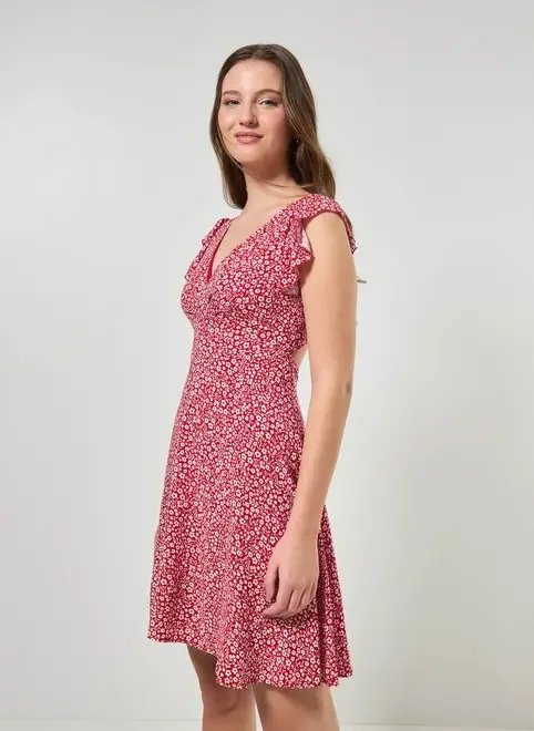 vestido curto florido com amarração vestido curto florido com amarração