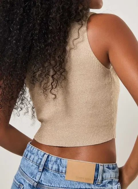 regata tricô metalizado regata tricô metalizado