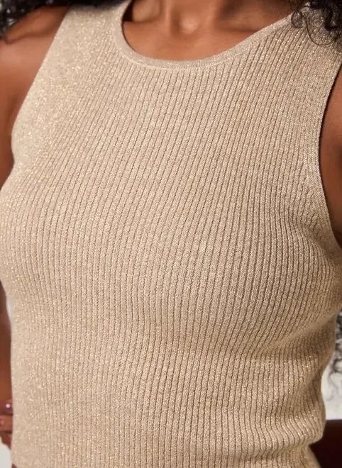 regata tricô metalizado regata tricô metalizado