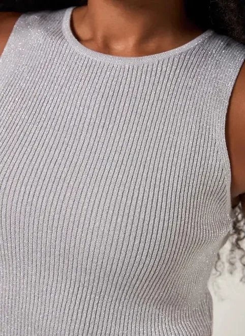 regata tricô metalizado regata tricô metalizado