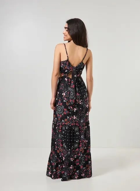 vestido longo preto estampa mística vestido longo preto estampa mística