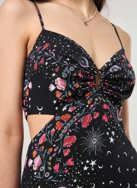 vestido longo preto estampa mística vestido longo preto estampa mística