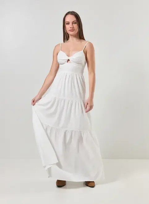 vestido longo broderie off-white vestido longo broderie off-white