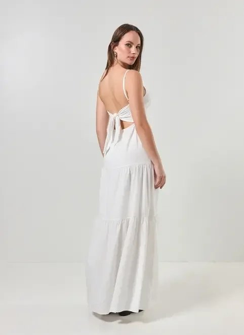 vestido longo broderie off-white vestido longo broderie off-white