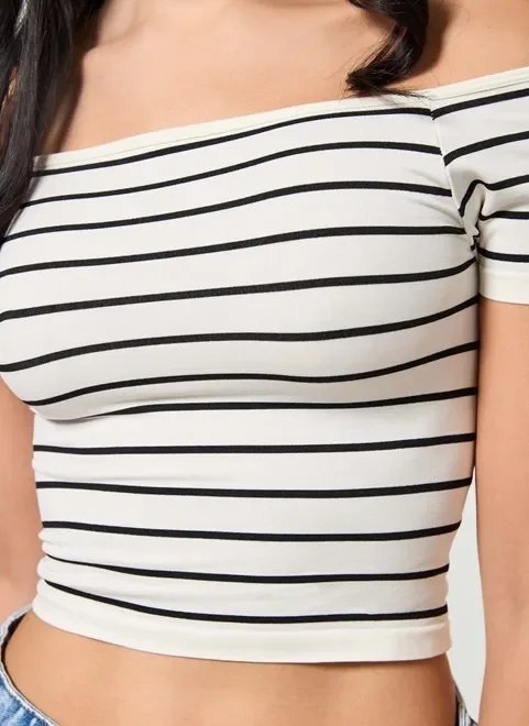 blusa ombro a ombro listrada poliamida blusa ombro a ombro listrada poliamida