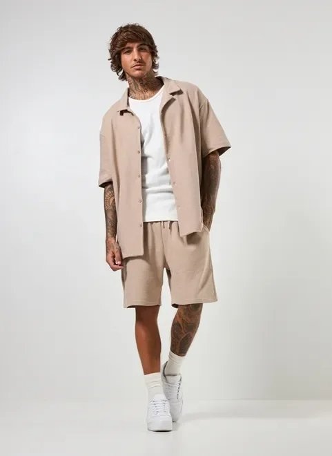 bermuda em malha atoalhada bermuda em malha atoalhada