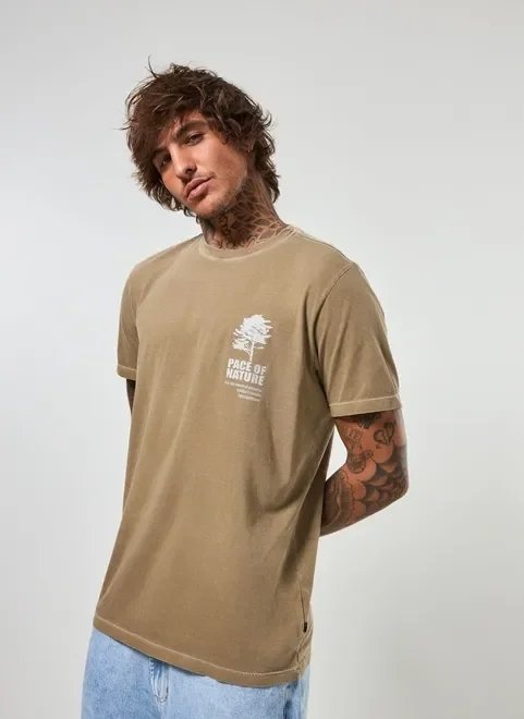 camiseta marrom clara estonada nature camiseta marrom clara estonada nature