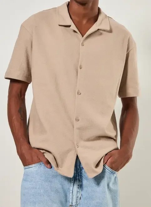 camisa de manga curta atoalhada camisa de manga curta atoalhada