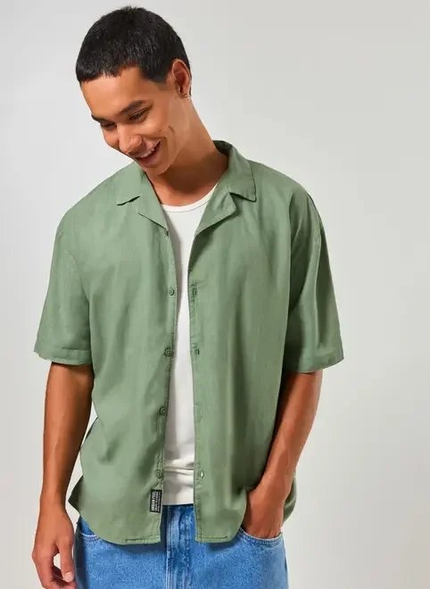 camisa box estonada em linho camisa box estonada em linho