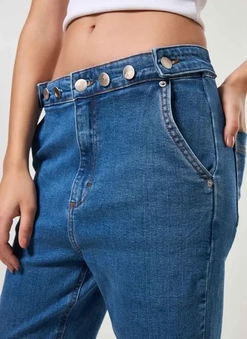 calça jeans com cintura regulável calça jeans com cintura regulável