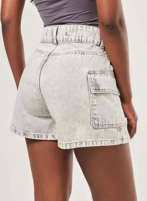 short saia jeans cargo cintura alta short saia jeans cargo cintura alta
