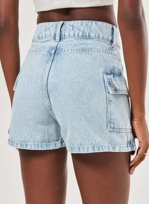 short saia jeans cargo cintura alta short saia jeans cargo cintura alta
