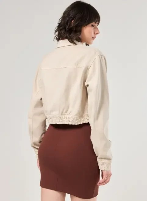 jaqueta em sarja clara com veludo cotelê jaqueta em sarja clara com veludo cotelê