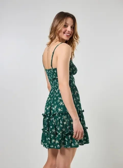 vestido verde florido amarração vestido verde florido amarração