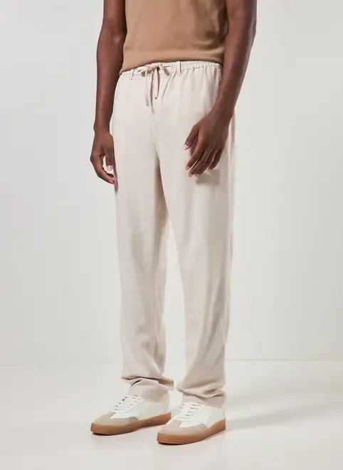 calça linho reta com elástico calça linho reta com elástico