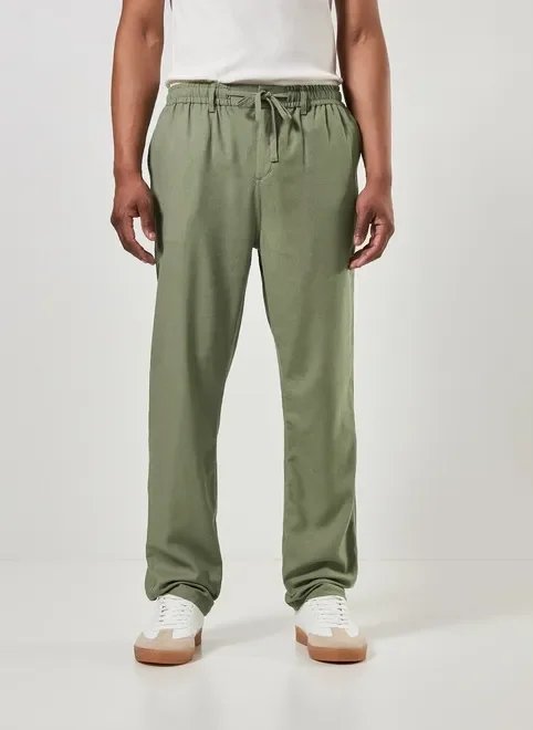 calça linho reta com elástico calça linho reta com elástico