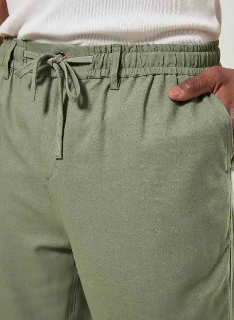 calça linho reta com elástico calça linho reta com elástico