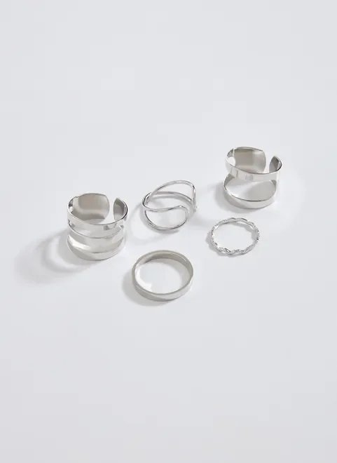conjunto anéis prateados conjunto anéis prateados