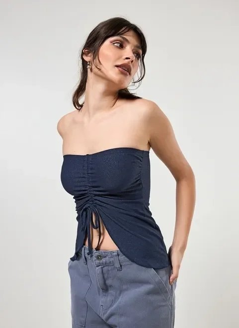 blusa sem alça com brilho blusa sem alça com brilho