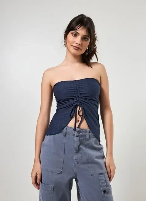 blusa sem alça com brilho blusa sem alça com brilho