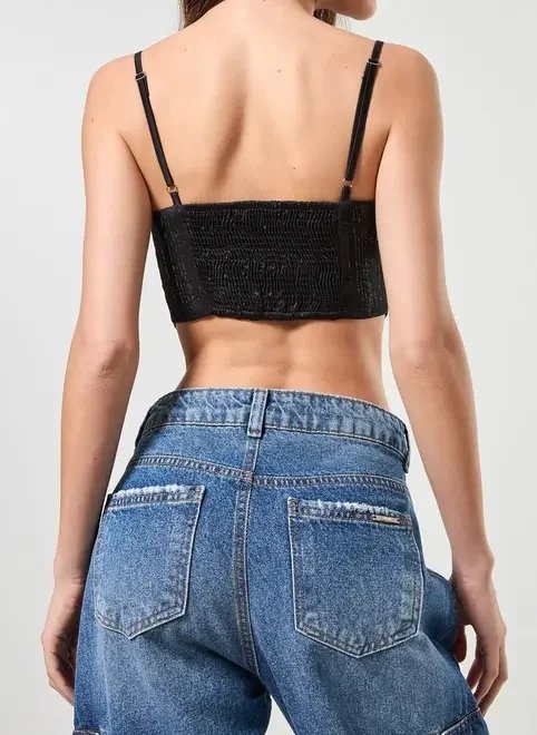 cropped lenço preto com brilho cropped lenço preto com brilho