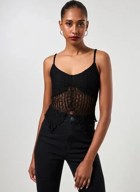 blusa em renda preta com alcinhas blusa em renda preta com alcinhas