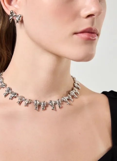 conjunto colar e brinco laços conjunto colar e brinco laços