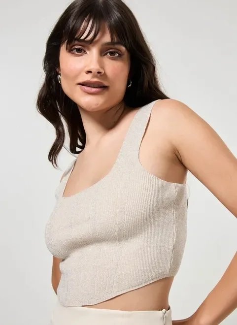 corselet em tricô com brilho corselet em tricô com brilho