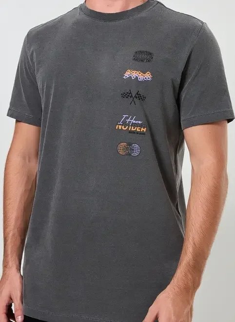 camiseta preta estonada racer camiseta preta estonada racer