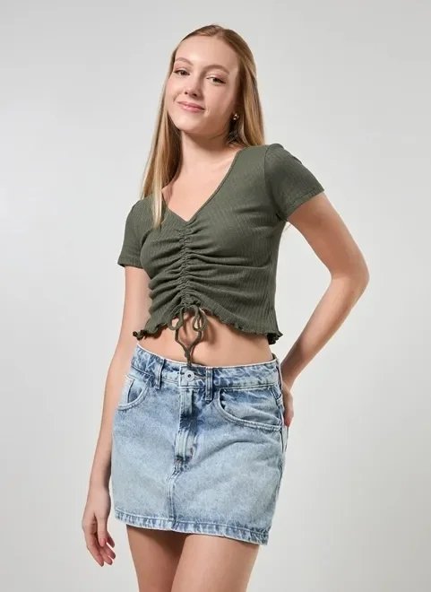 blusa cropped com franzido blusa cropped com franzido